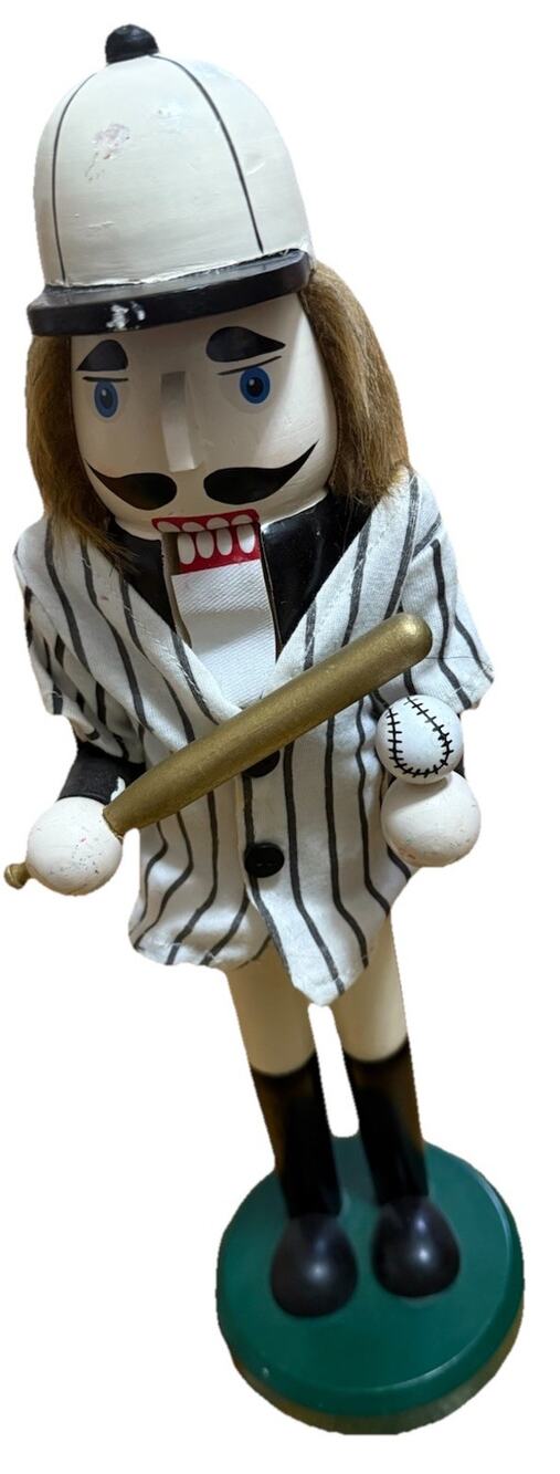 Sports NUTCRACKER Baseball Wooden Christmas Figurine 15 Inches